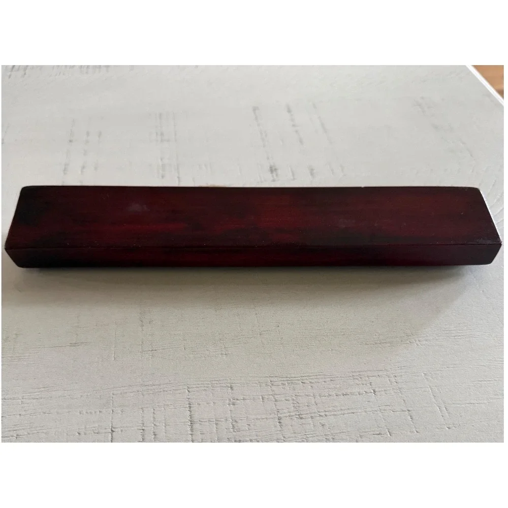 Vintage Carved Wood Dragon Chopstick Set with Matching Case Dark Red‎ Wood